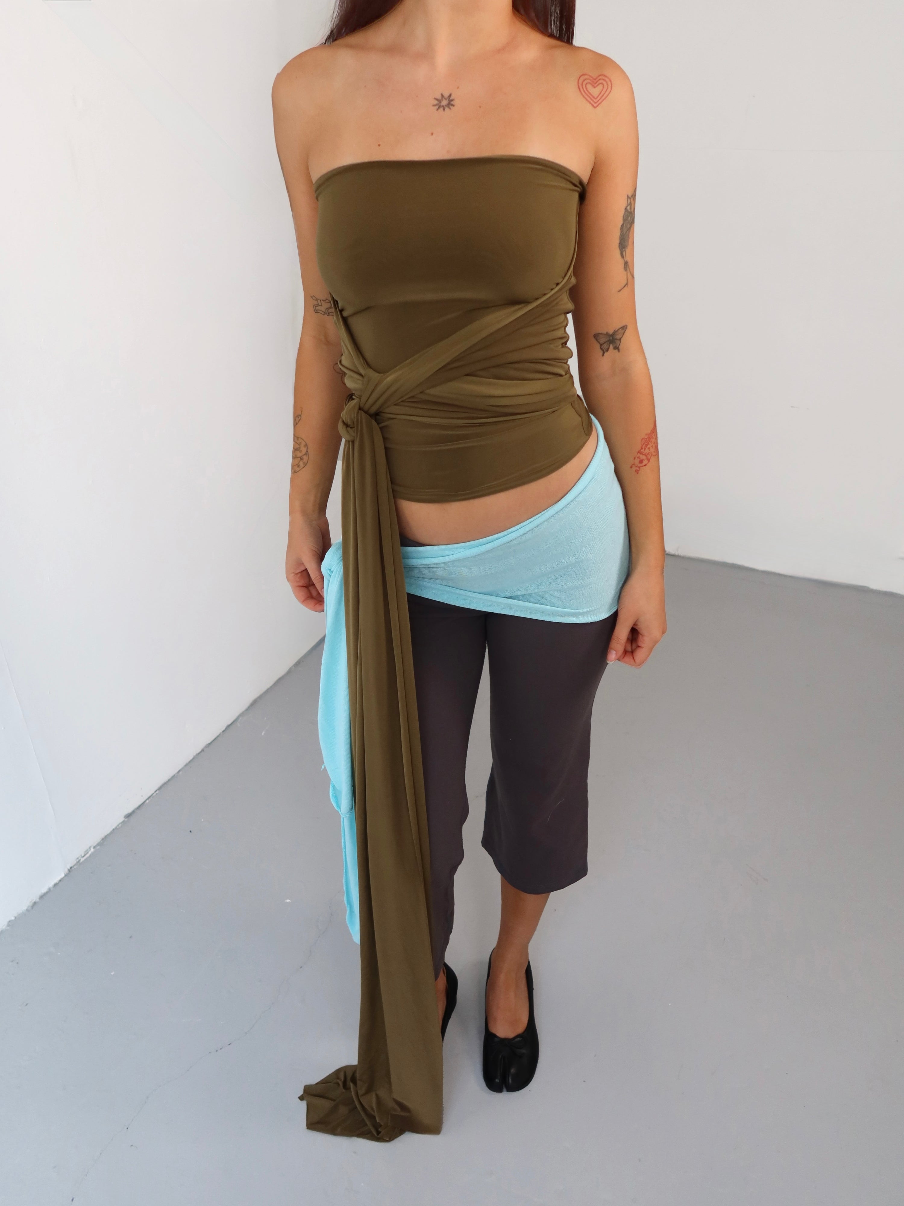 olive wrap top