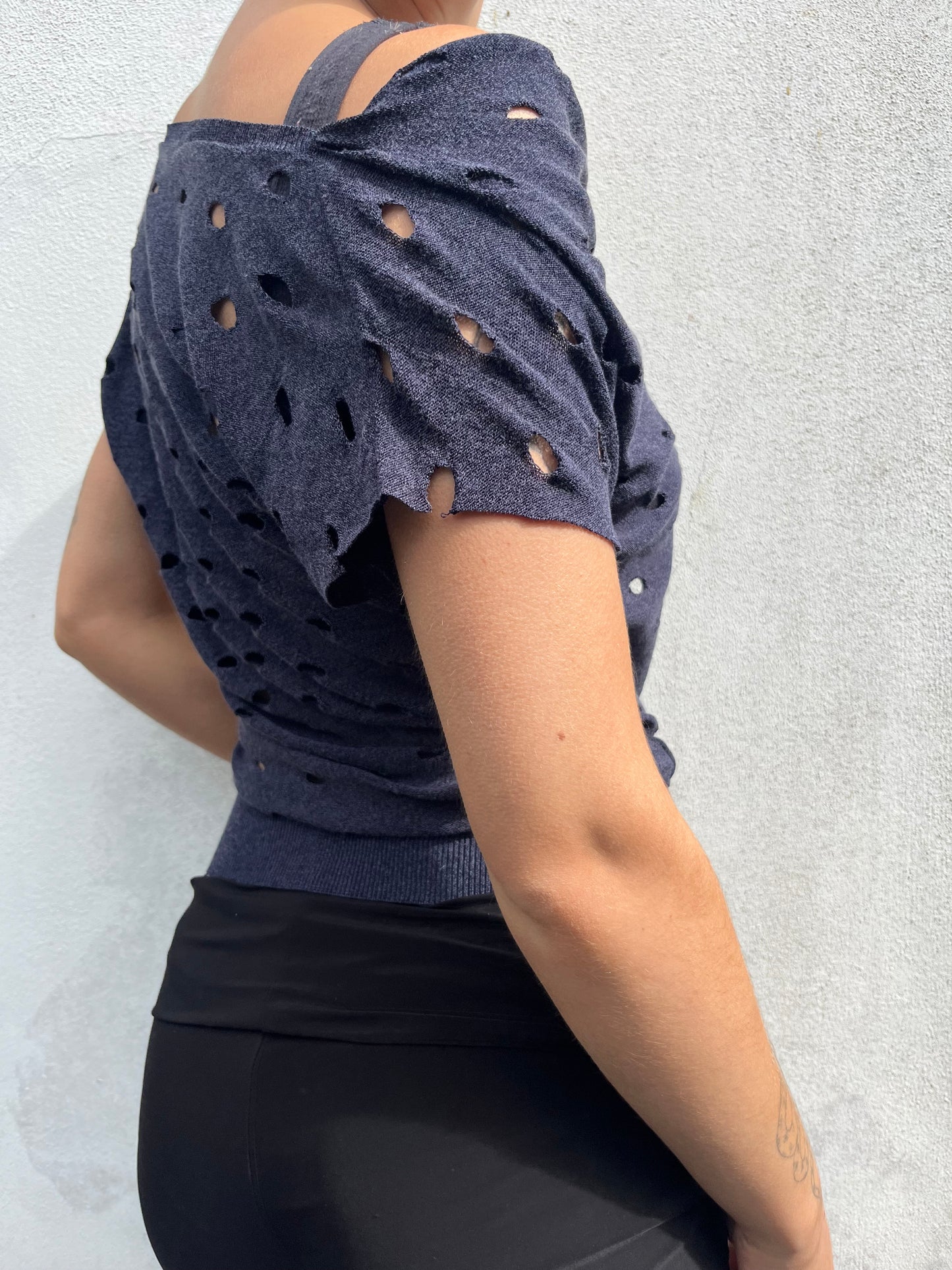 blue slouchy spotty top