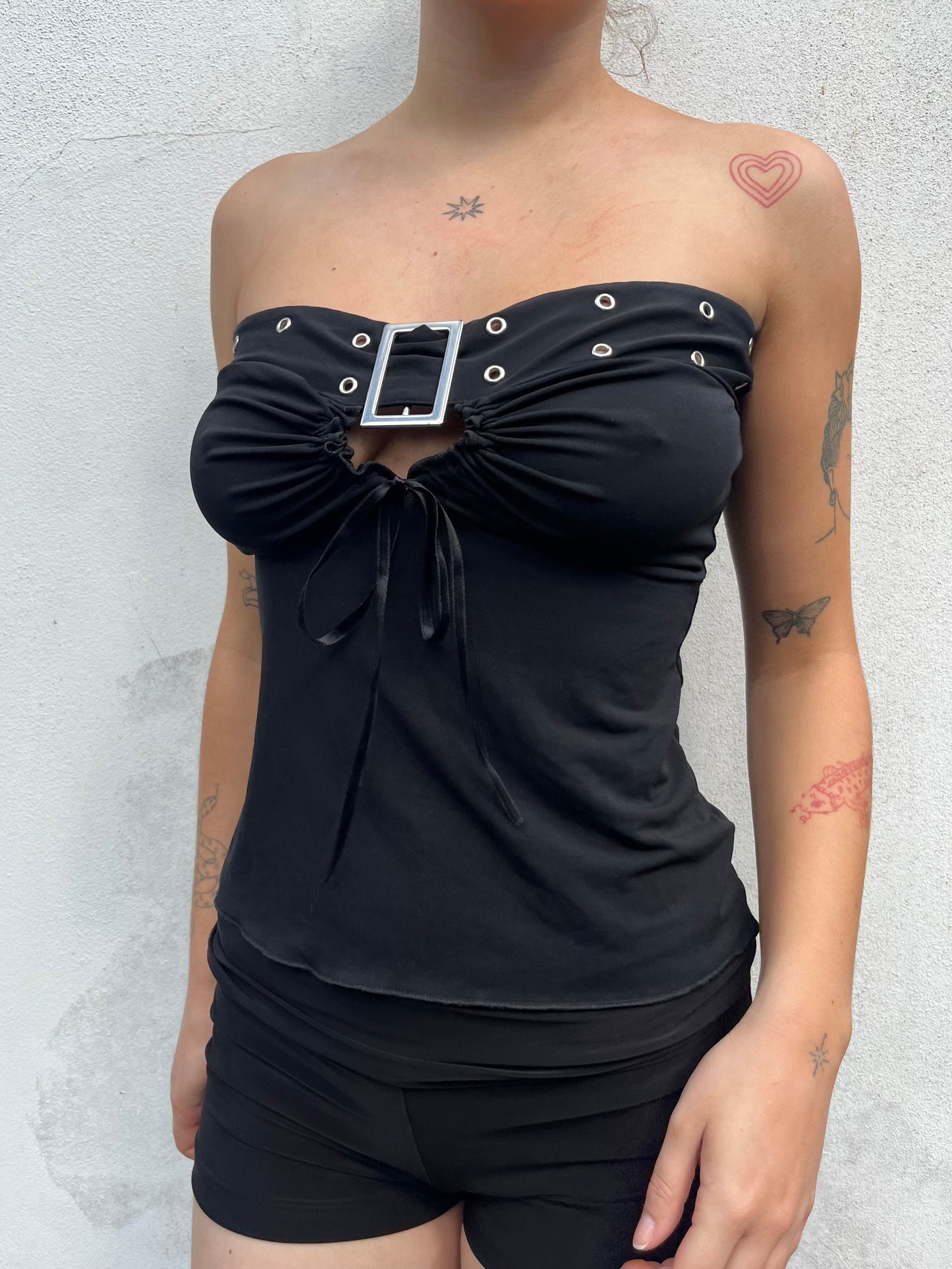black buckle tube top