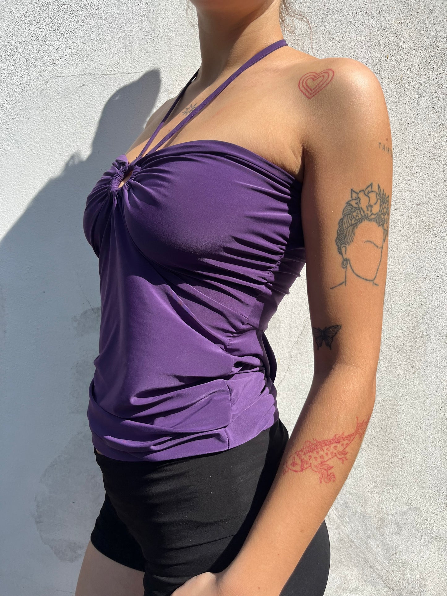 purple halter top