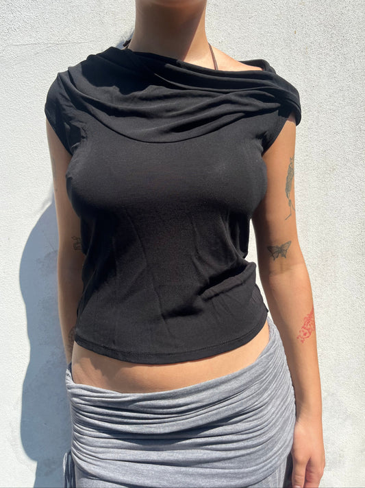 black cowl top