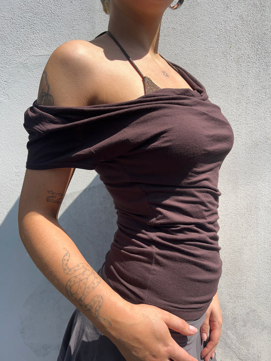 brown slouchy top