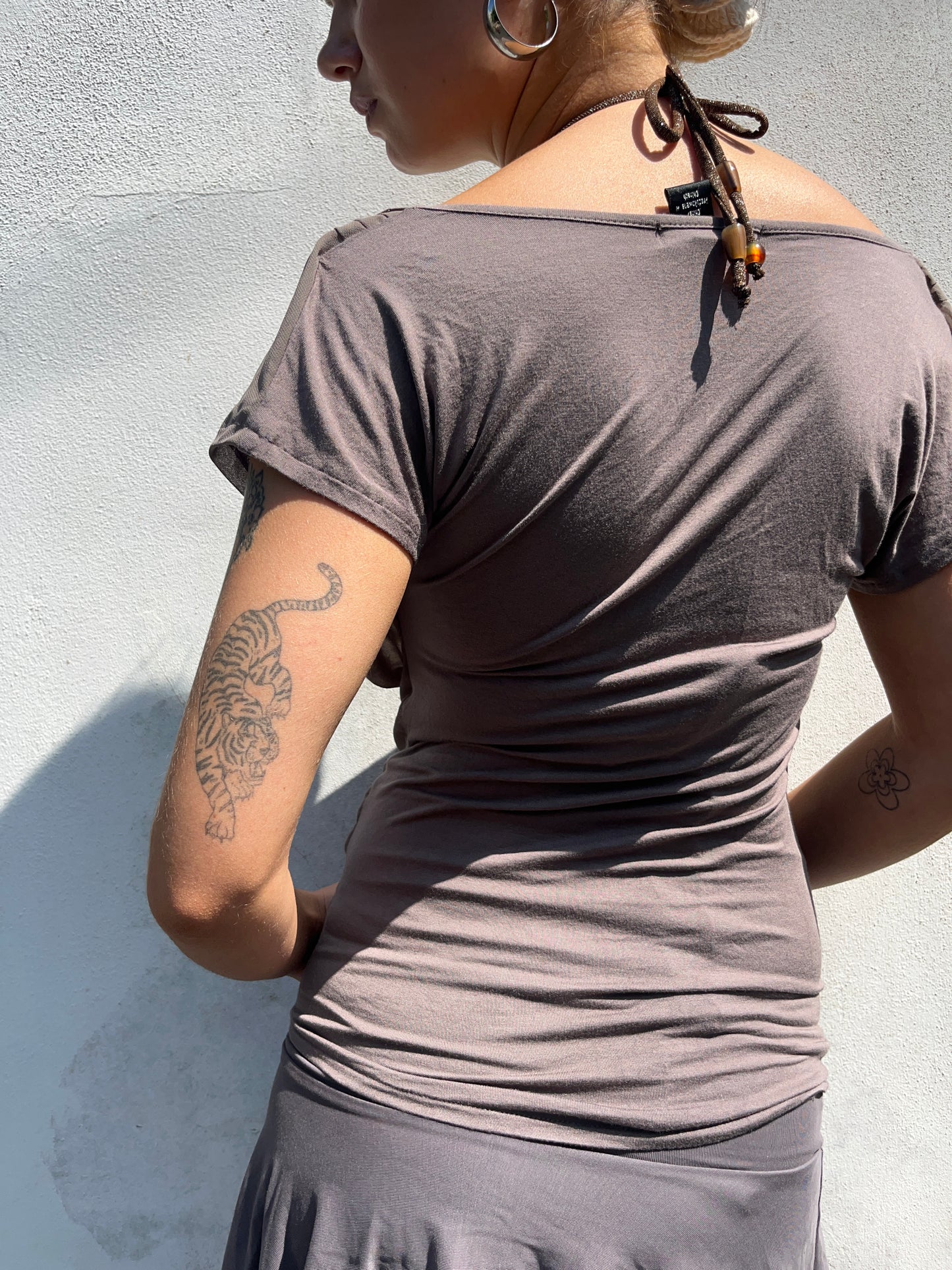 brown slouchy top