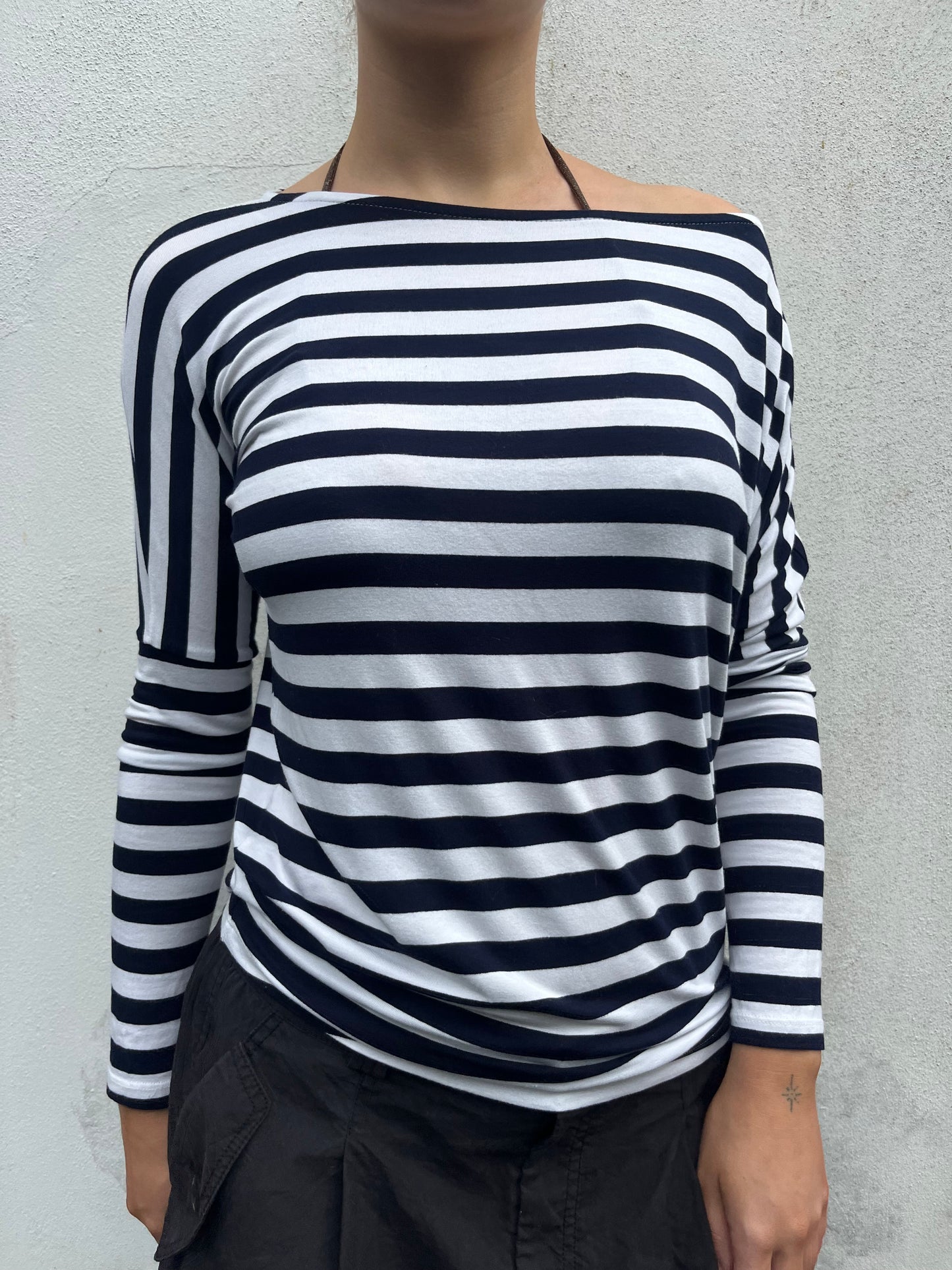 stripy batwing top