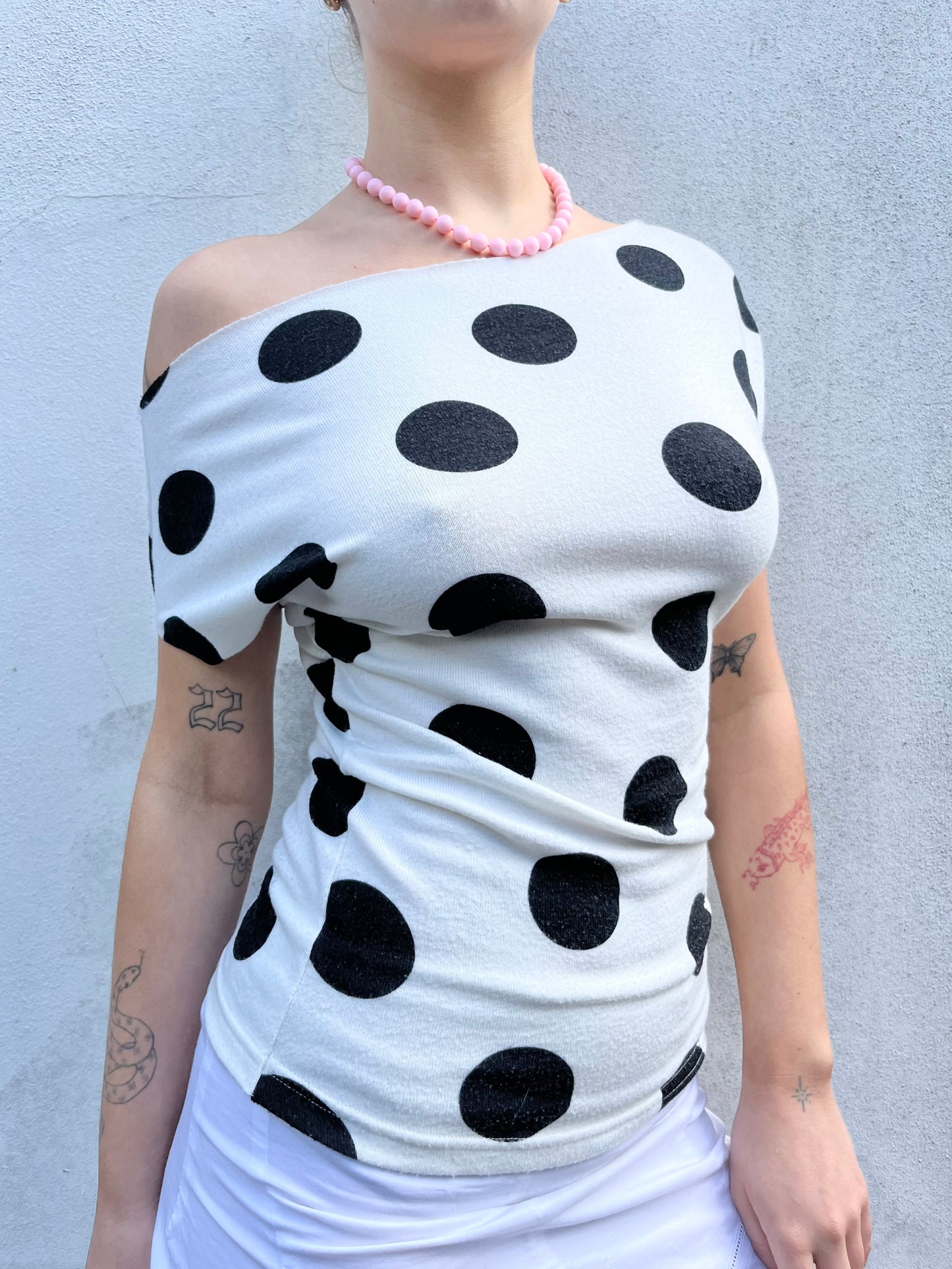 polka dot slouchy top