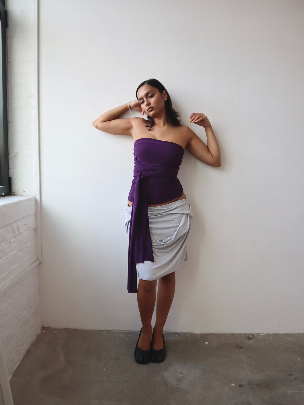 wrap top in aubergine