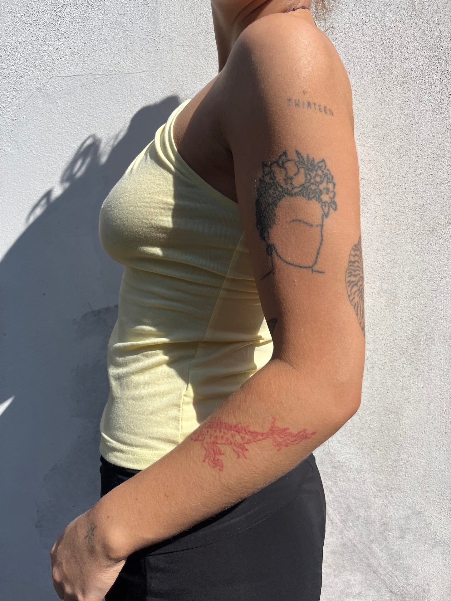 yellow halter neck top