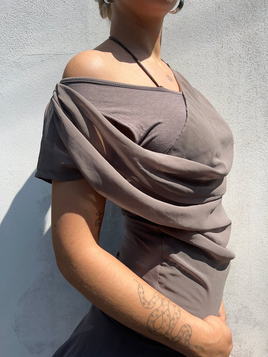 brown slouchy top