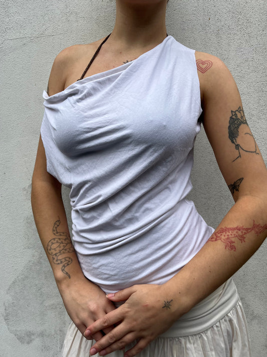 white slouchy top