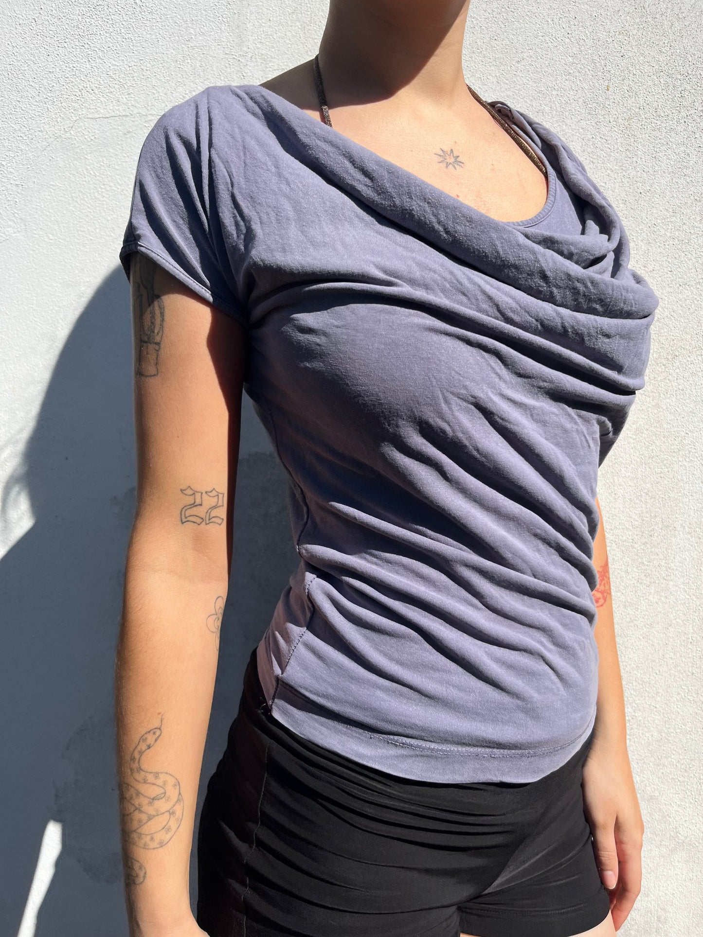 purple slouchy top