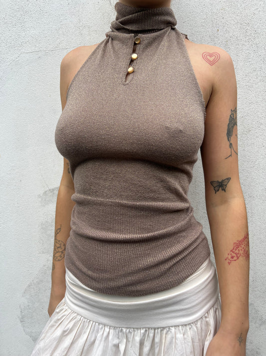 gold high neck top