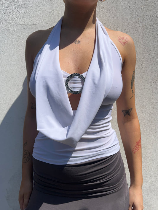 white halter neck