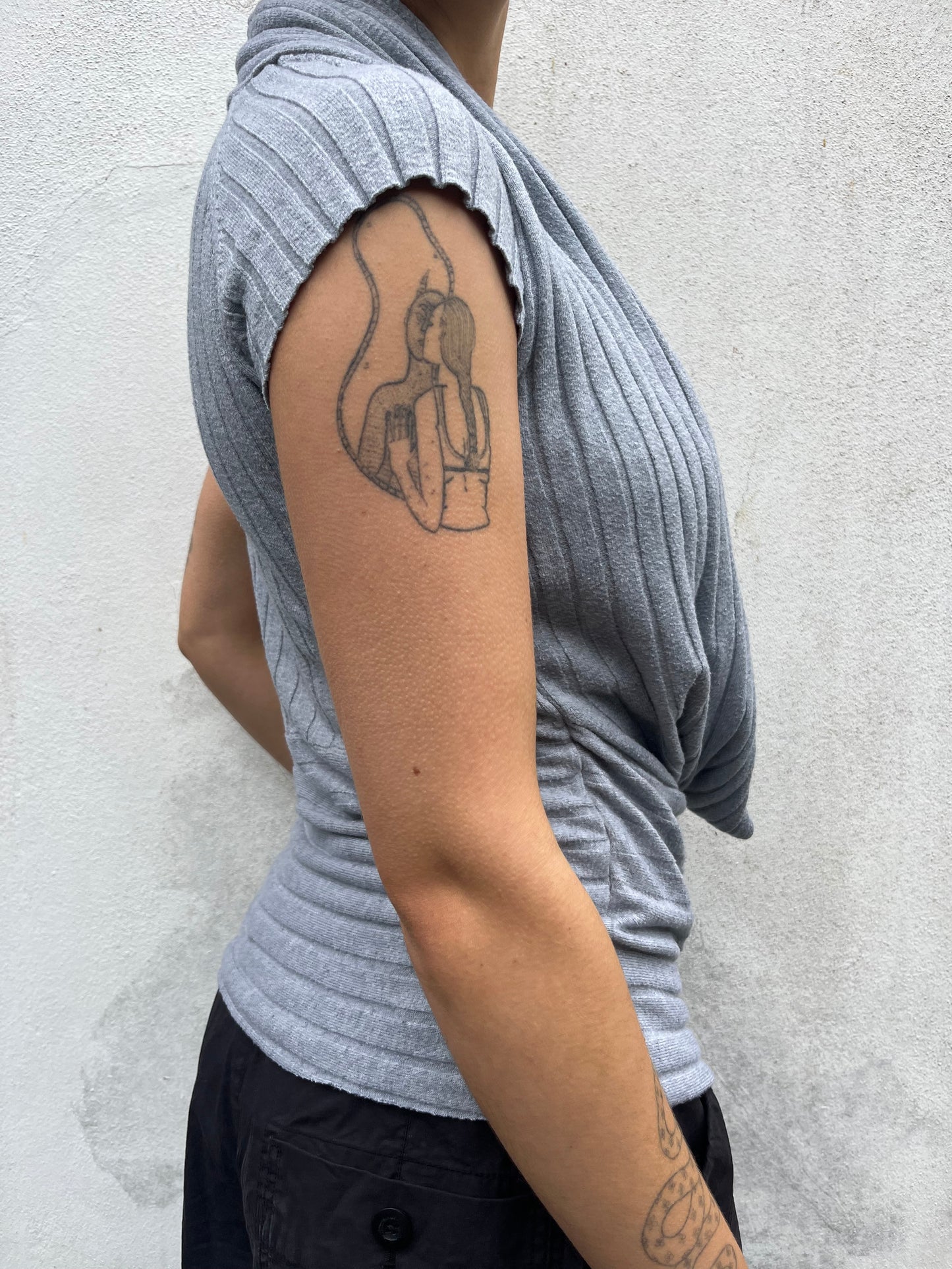 grey cowl top