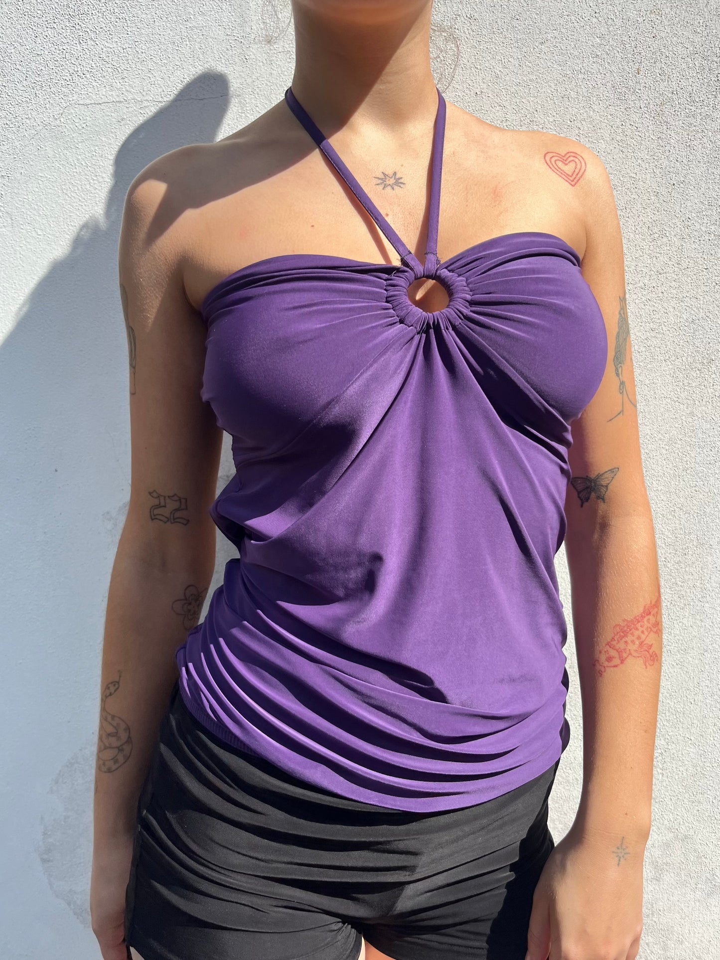 purple halter top