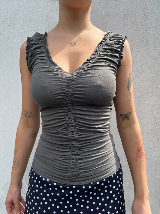 olive ruched top