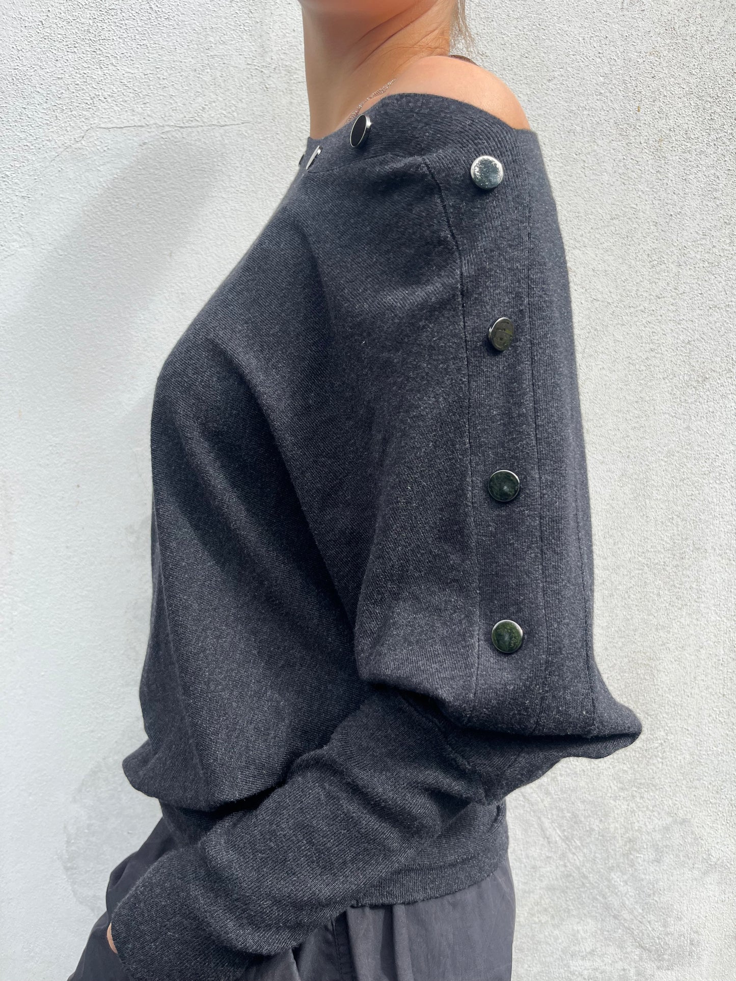 dark grey batwing knit