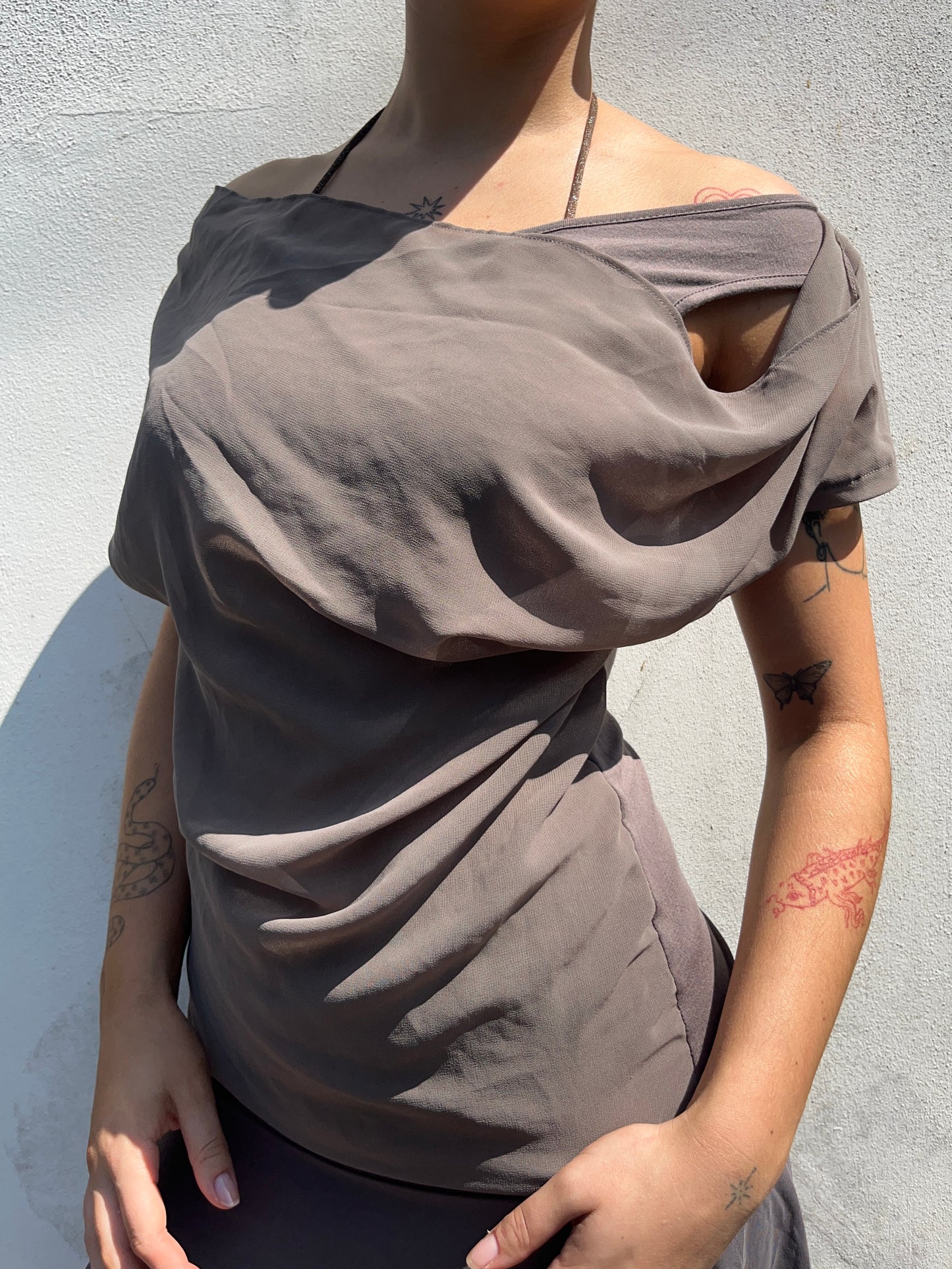 brown slouchy top