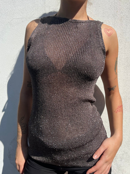 brown sparkly top