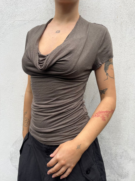 khaki slouchy top