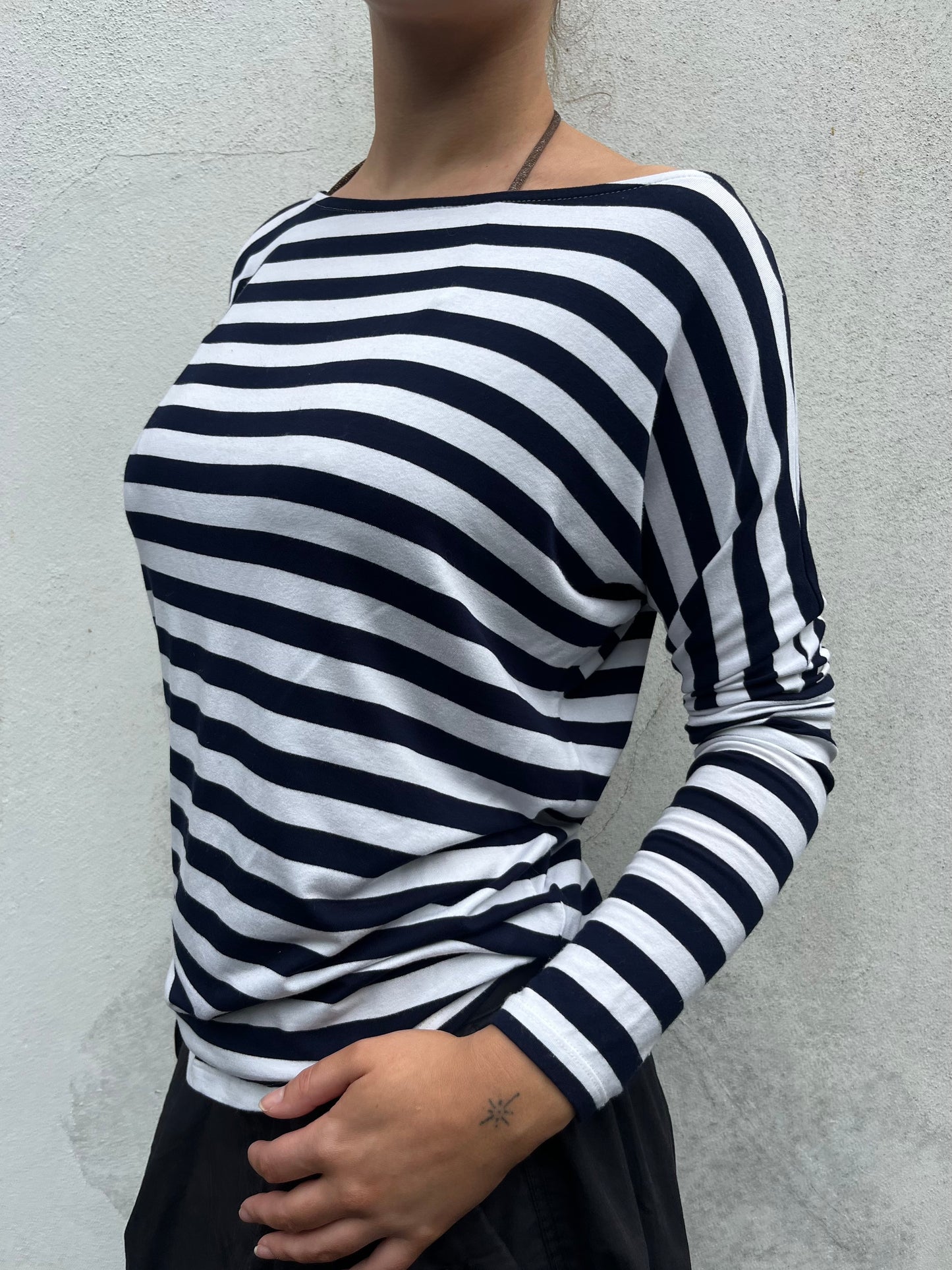 stripy batwing top