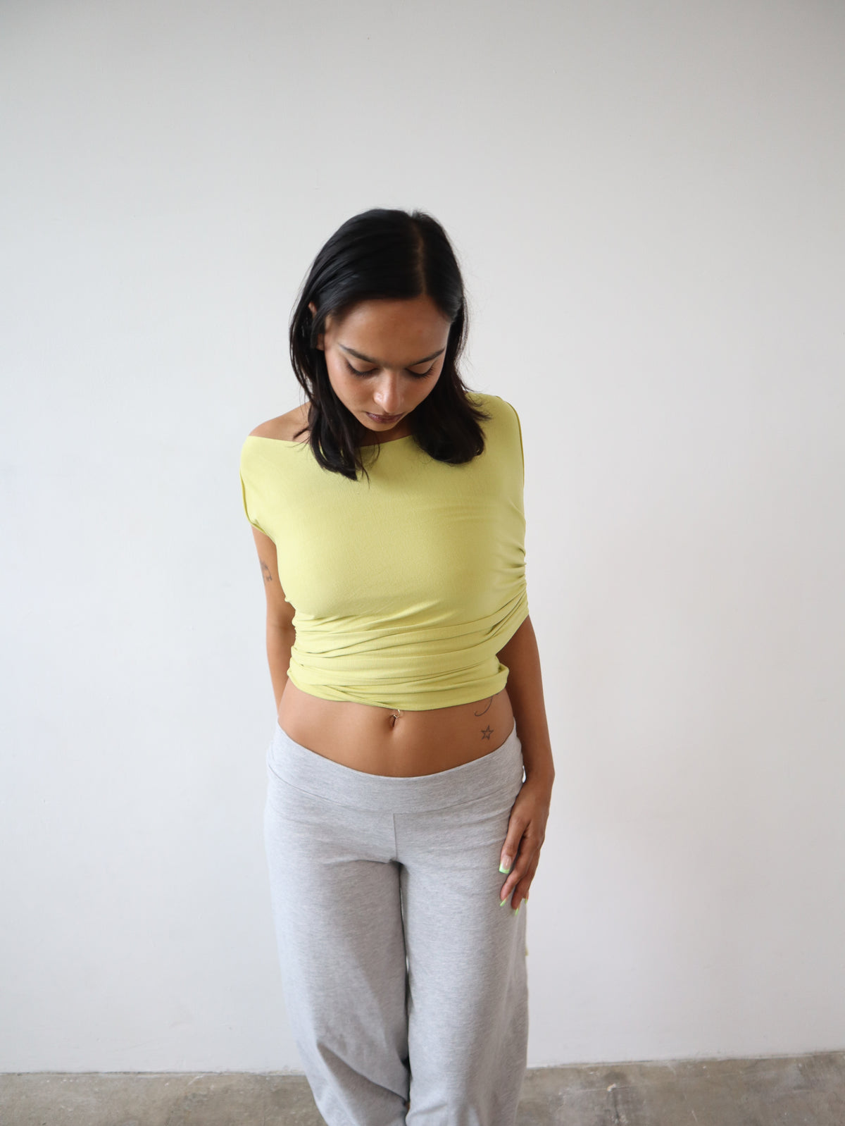 drape top in pear