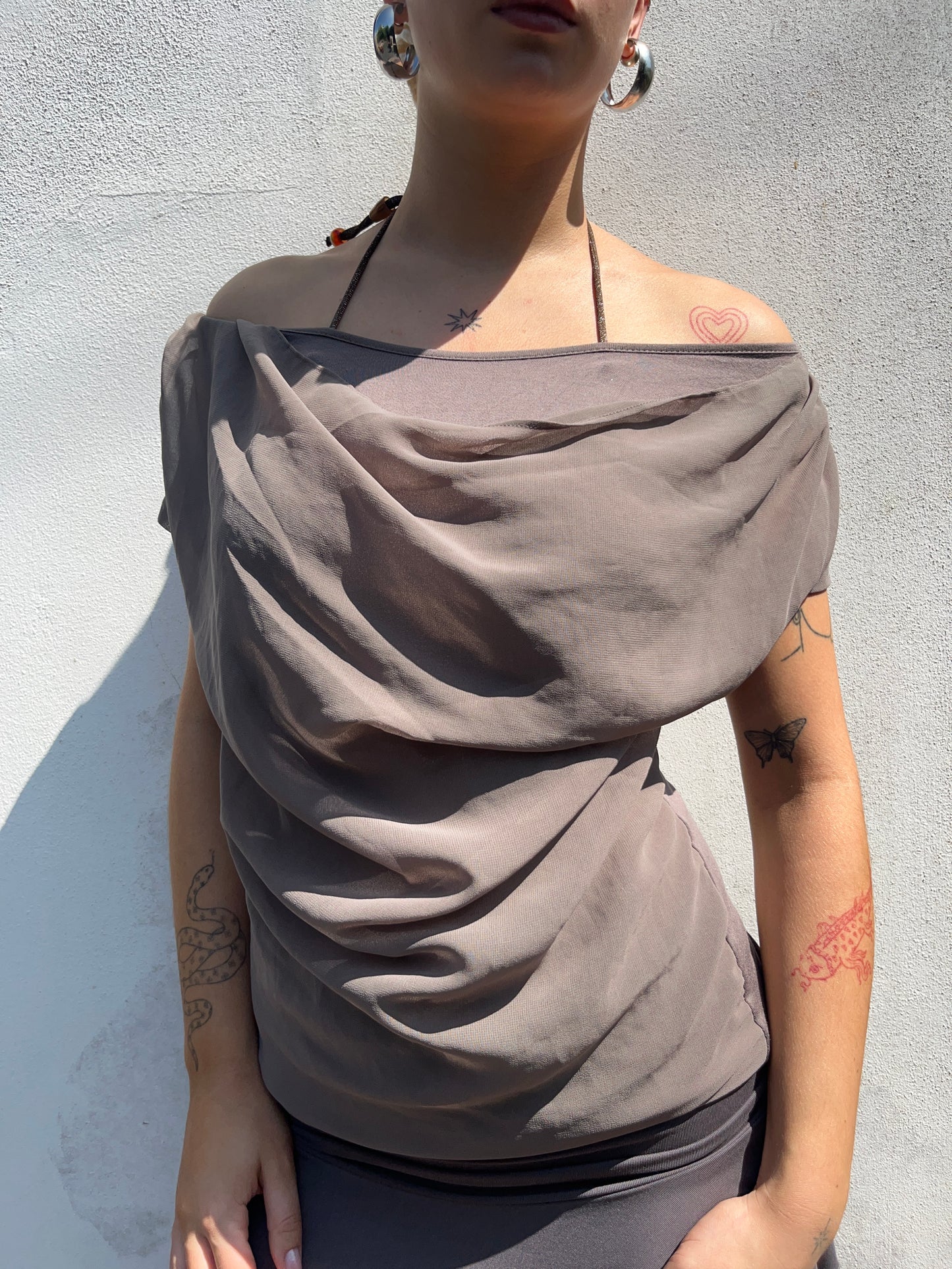 brown slouchy top