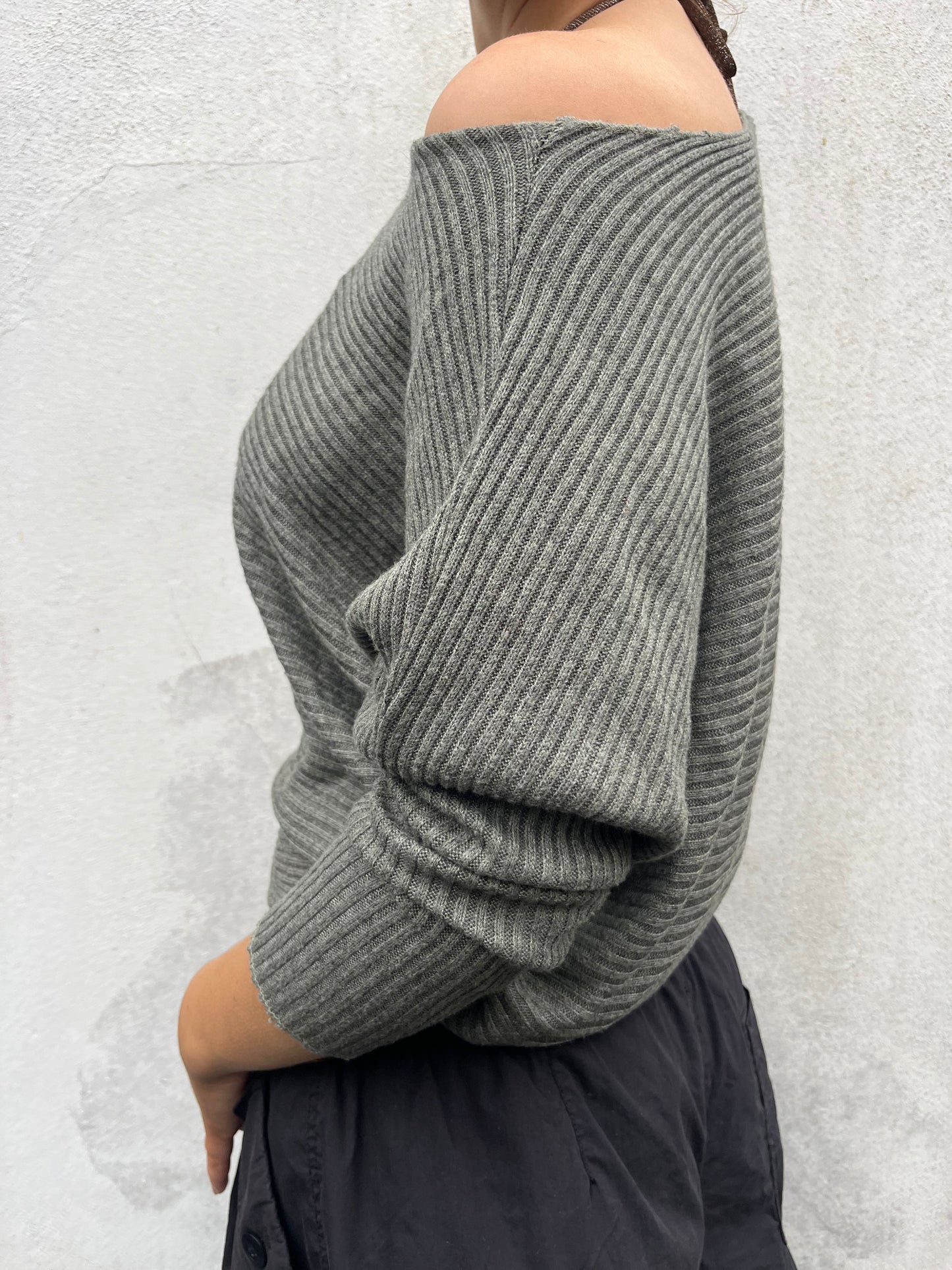 olive green batwing knit