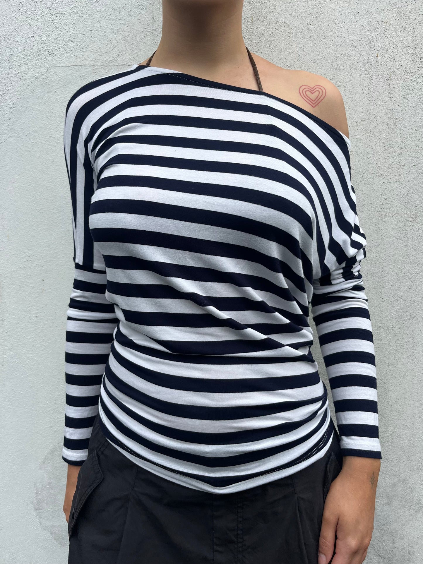 stripy batwing top