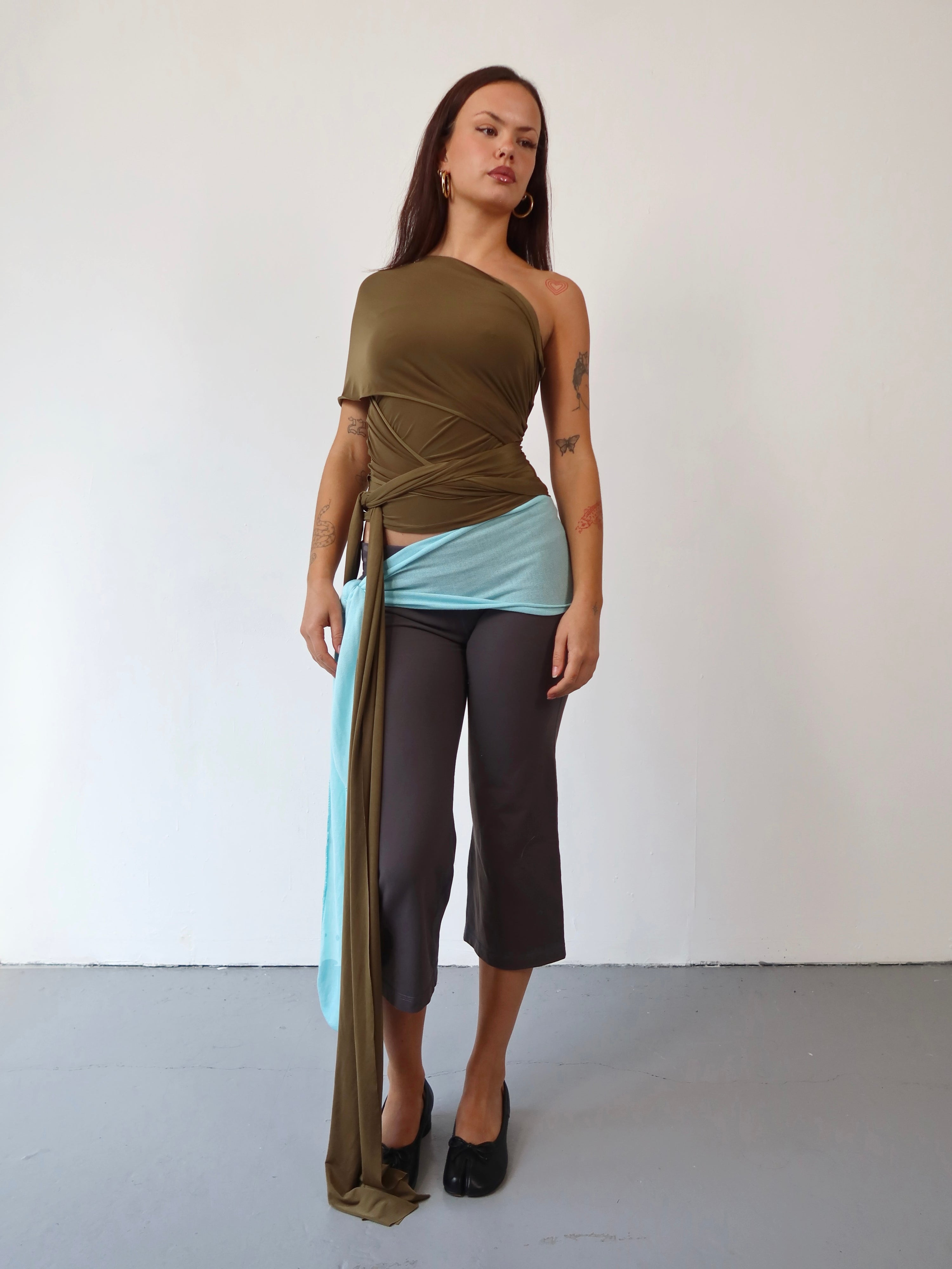 olive wrap top