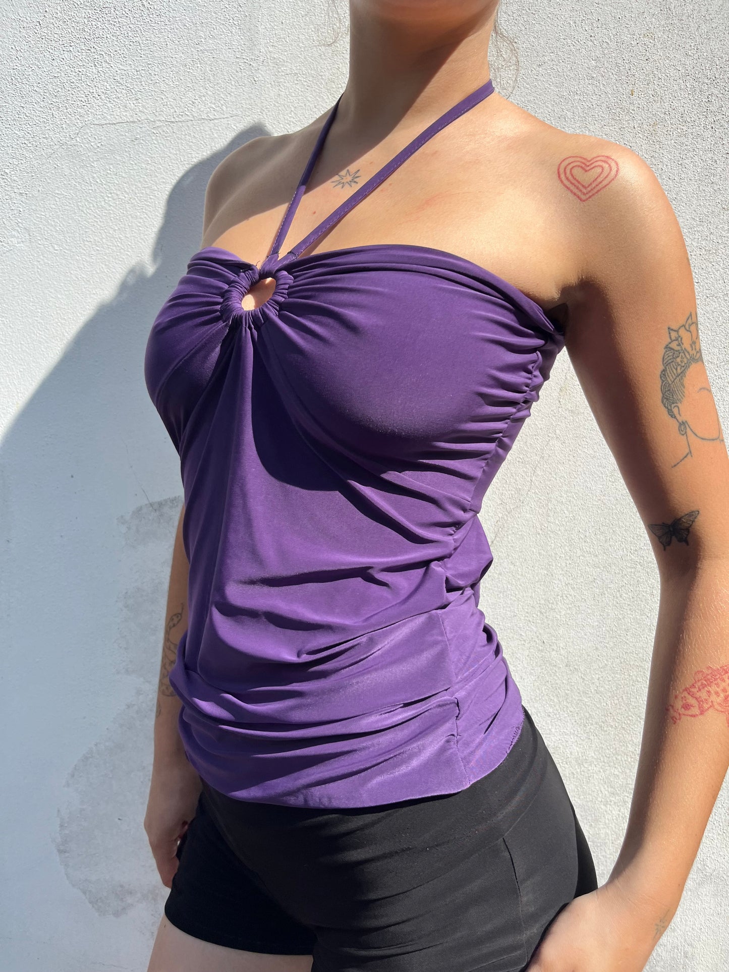 purple halter top
