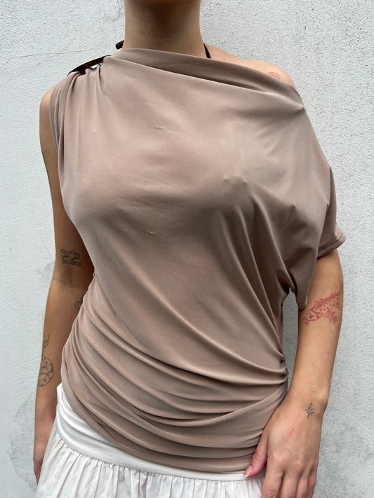 brown slouchy top