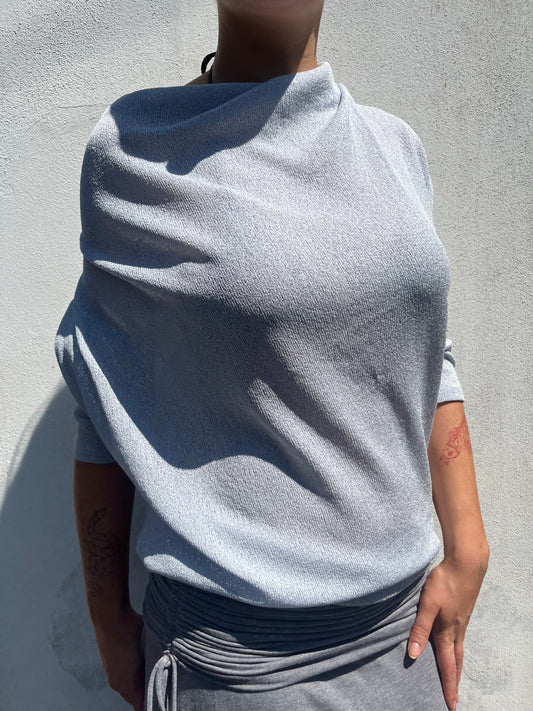 icy blue slouchy top