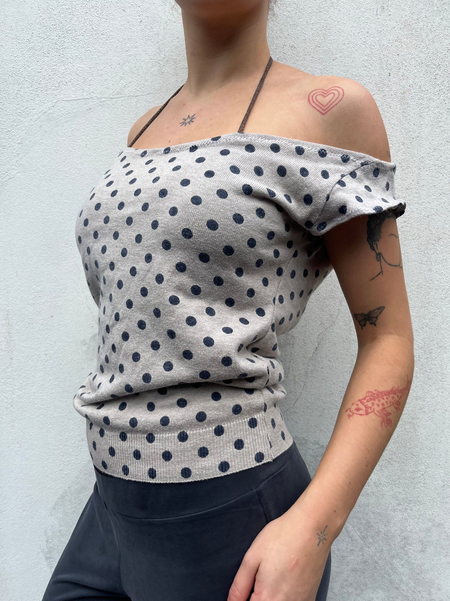 polka knit top