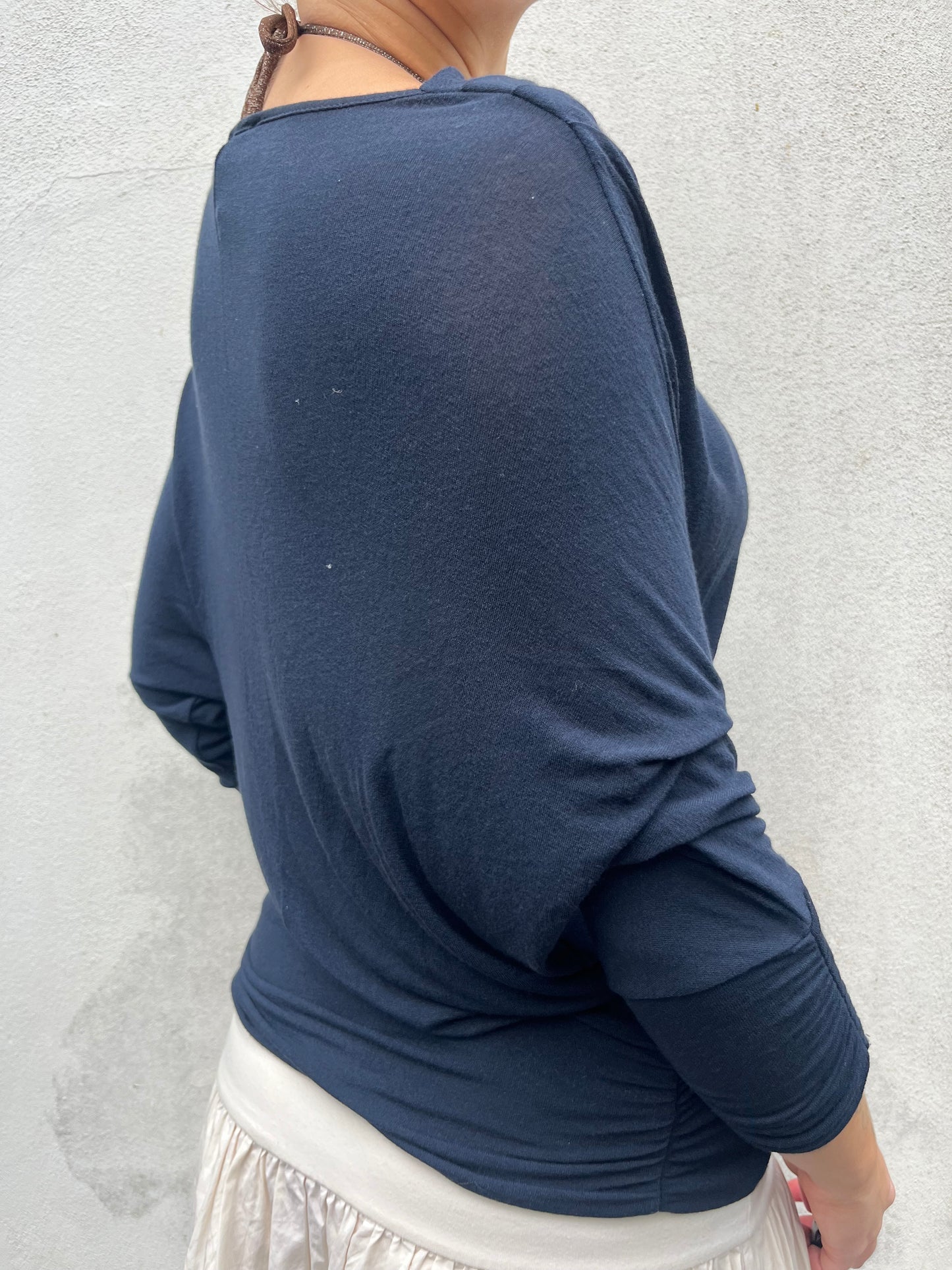 navy batwing knit