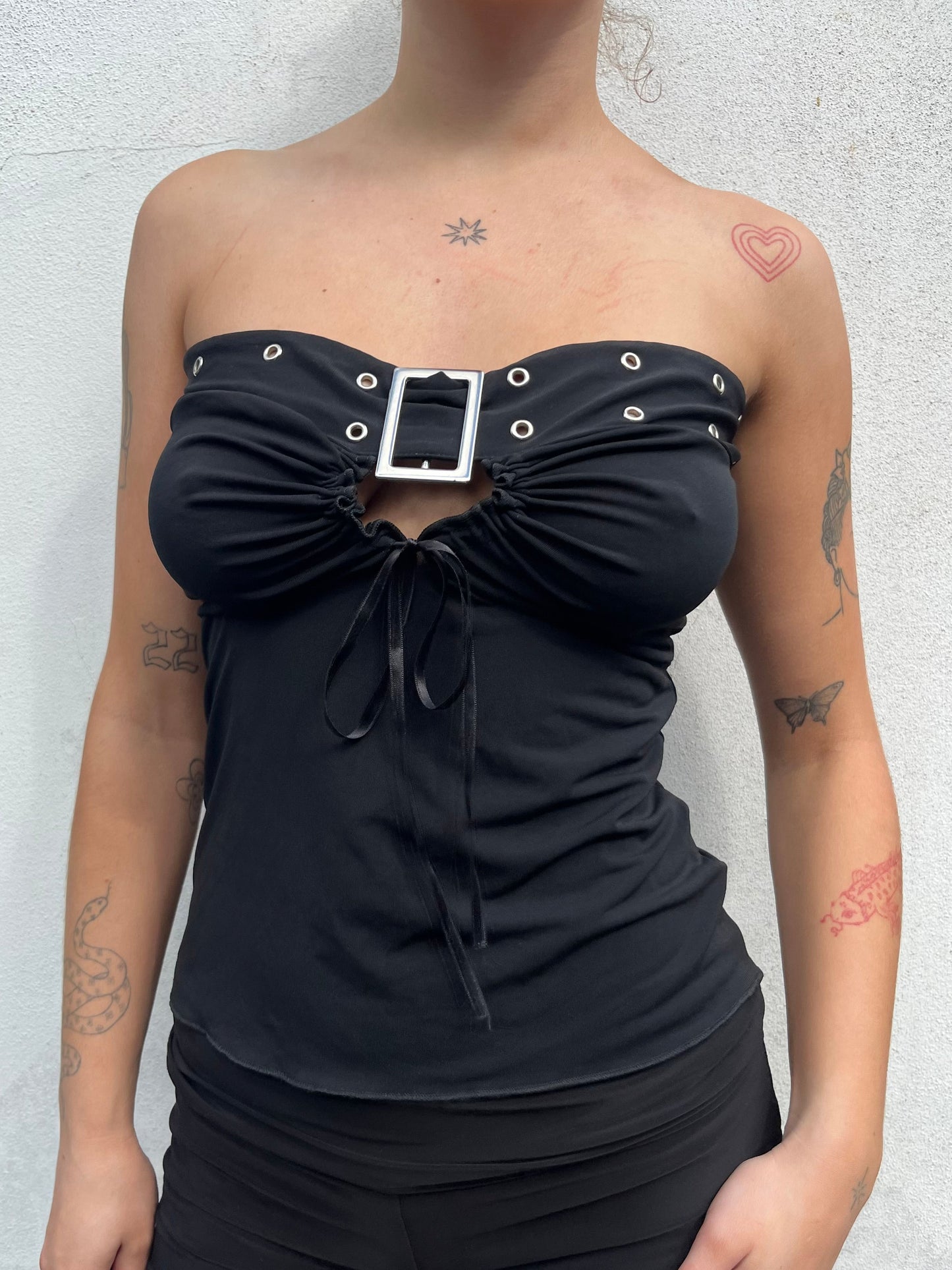 black buckle tube top