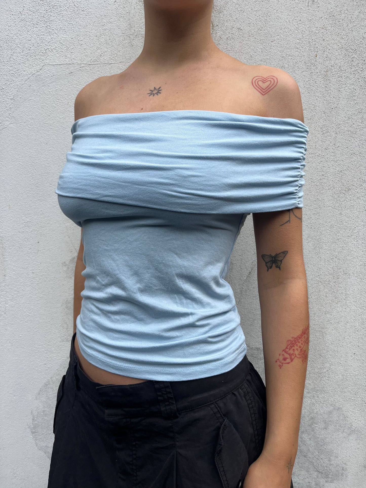 icy blue cowl top