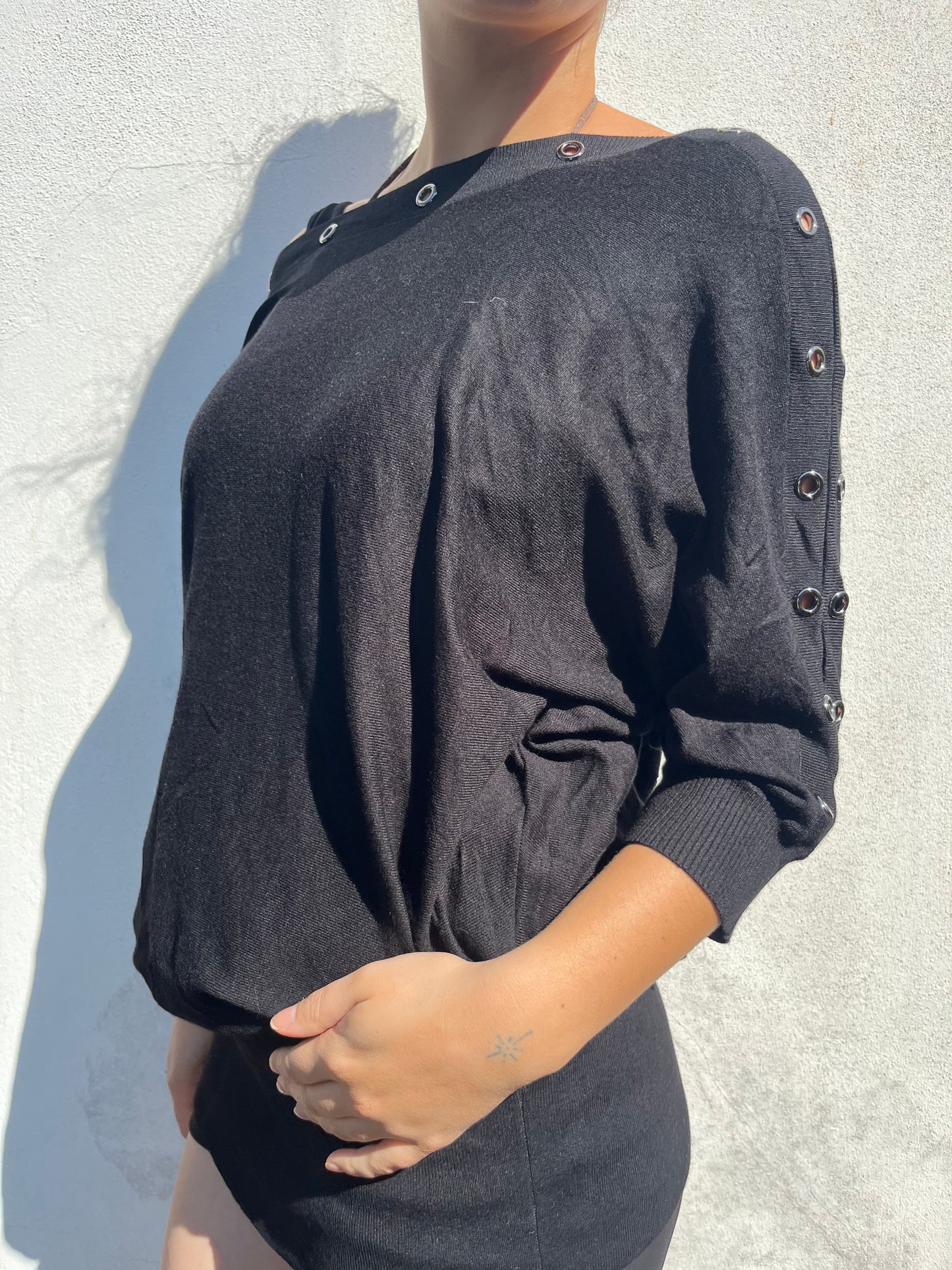 black batwing knit