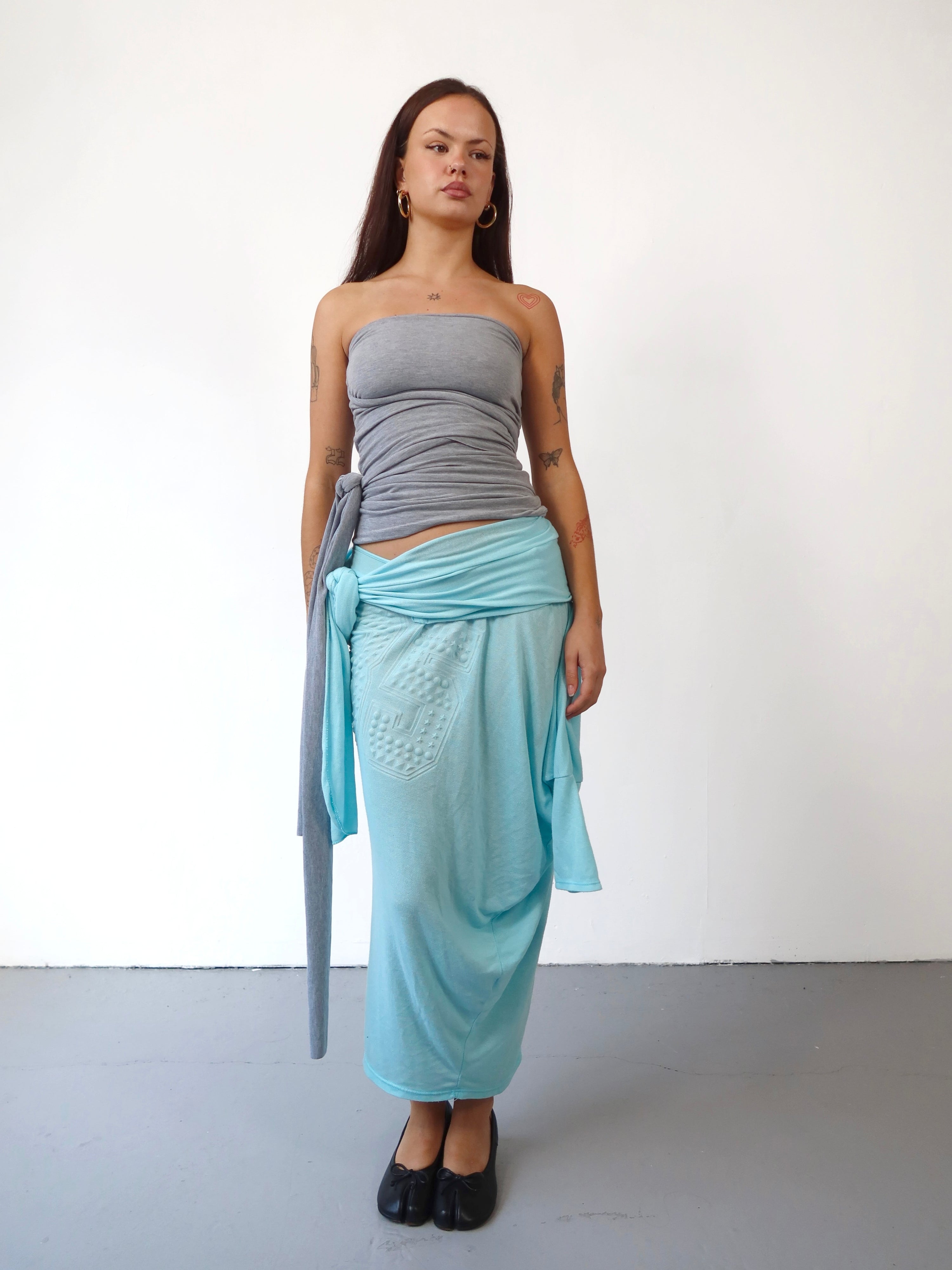 aqua knit skirt