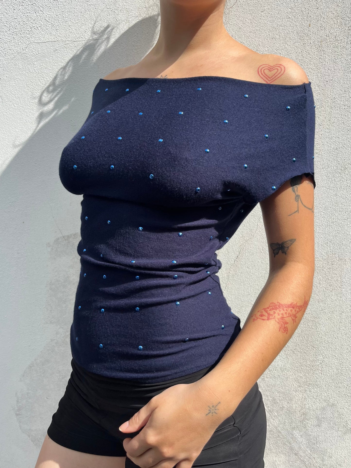 blue stud top