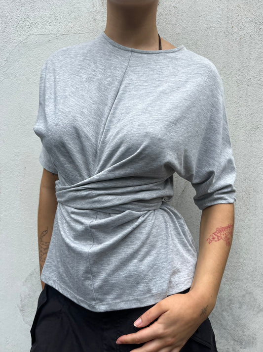 grey wrap t shirt