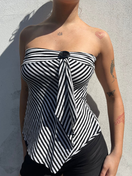 stripy tube top