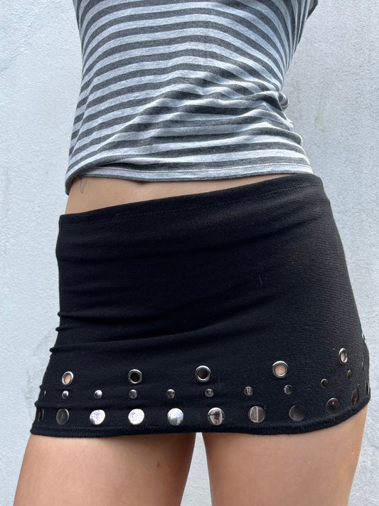 black eyelet skirt