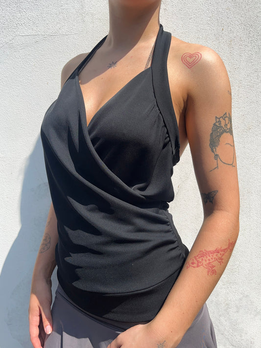 black halter neck top