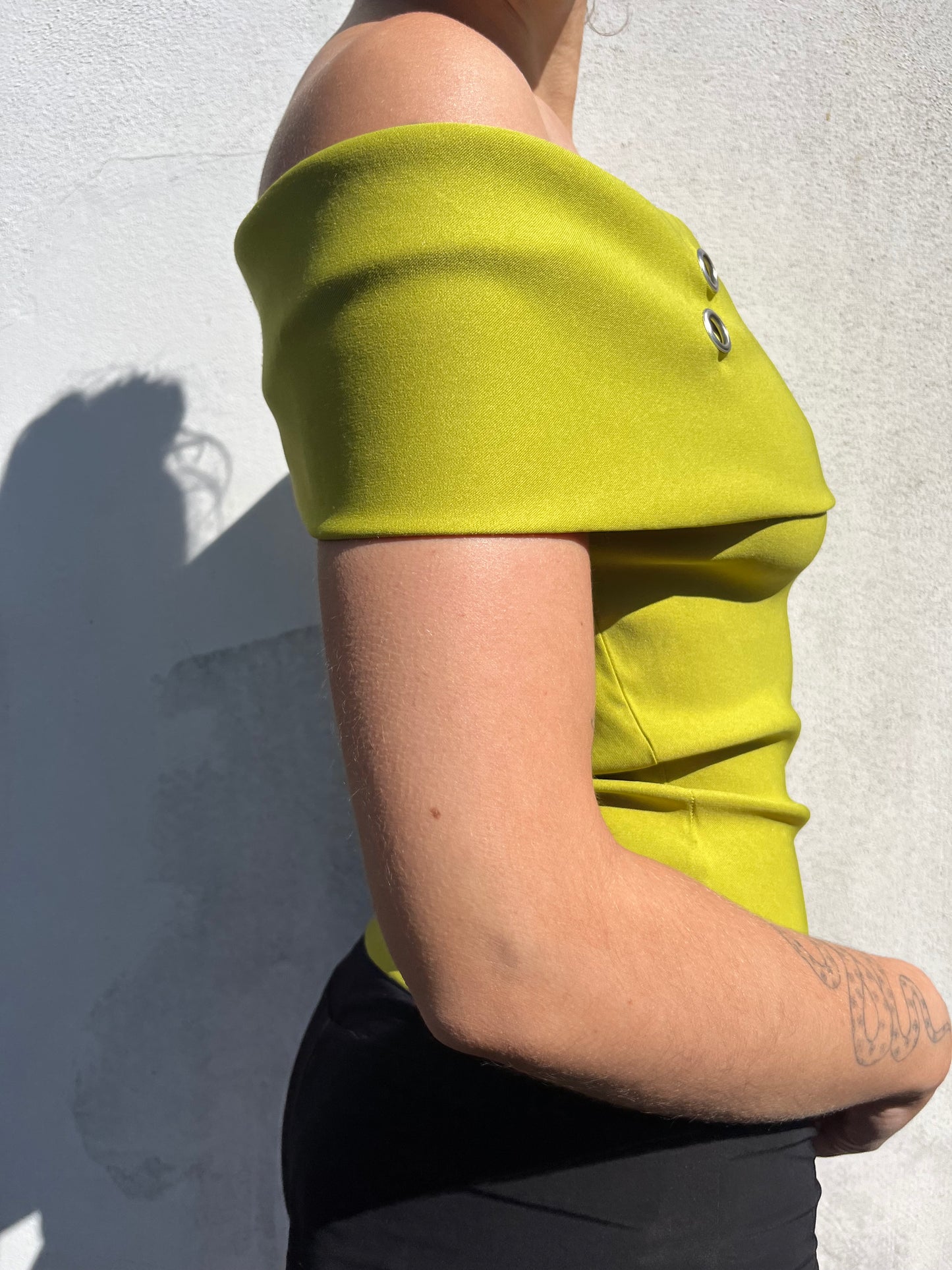 lime bardot top