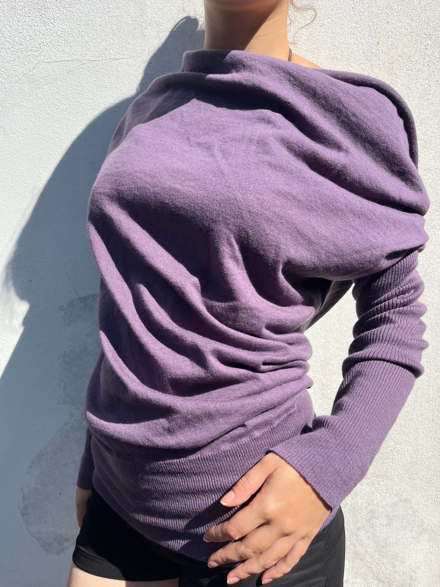 purple slouchy knit