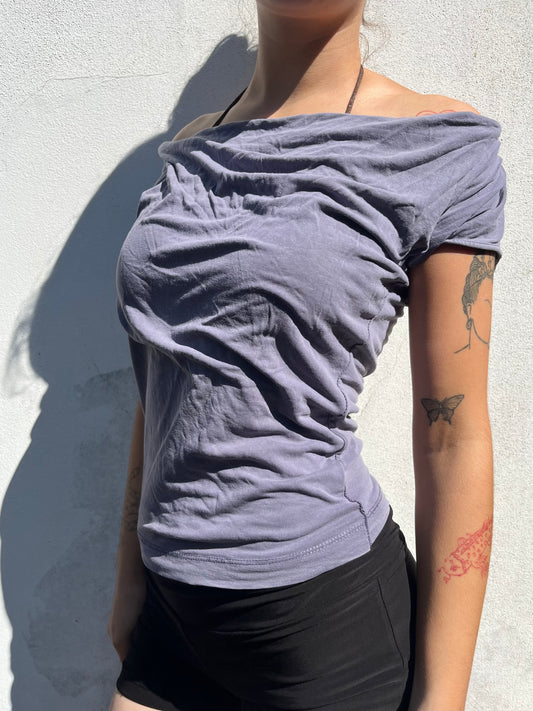 purple slouchy top