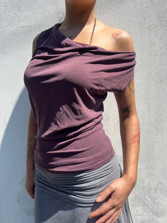 aubergine slouchy top