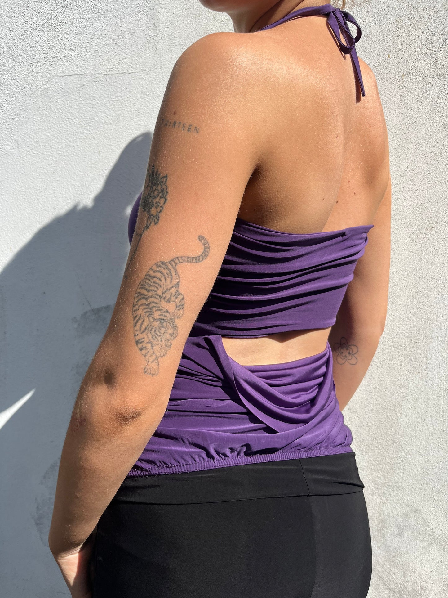 purple halter top