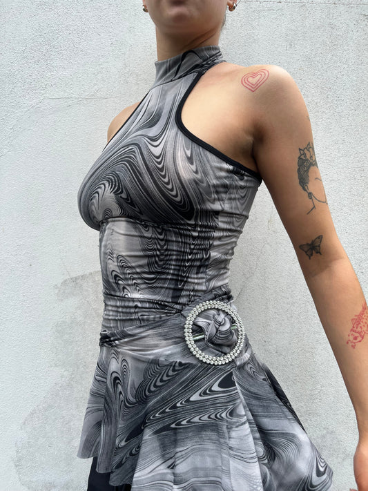grey halter top