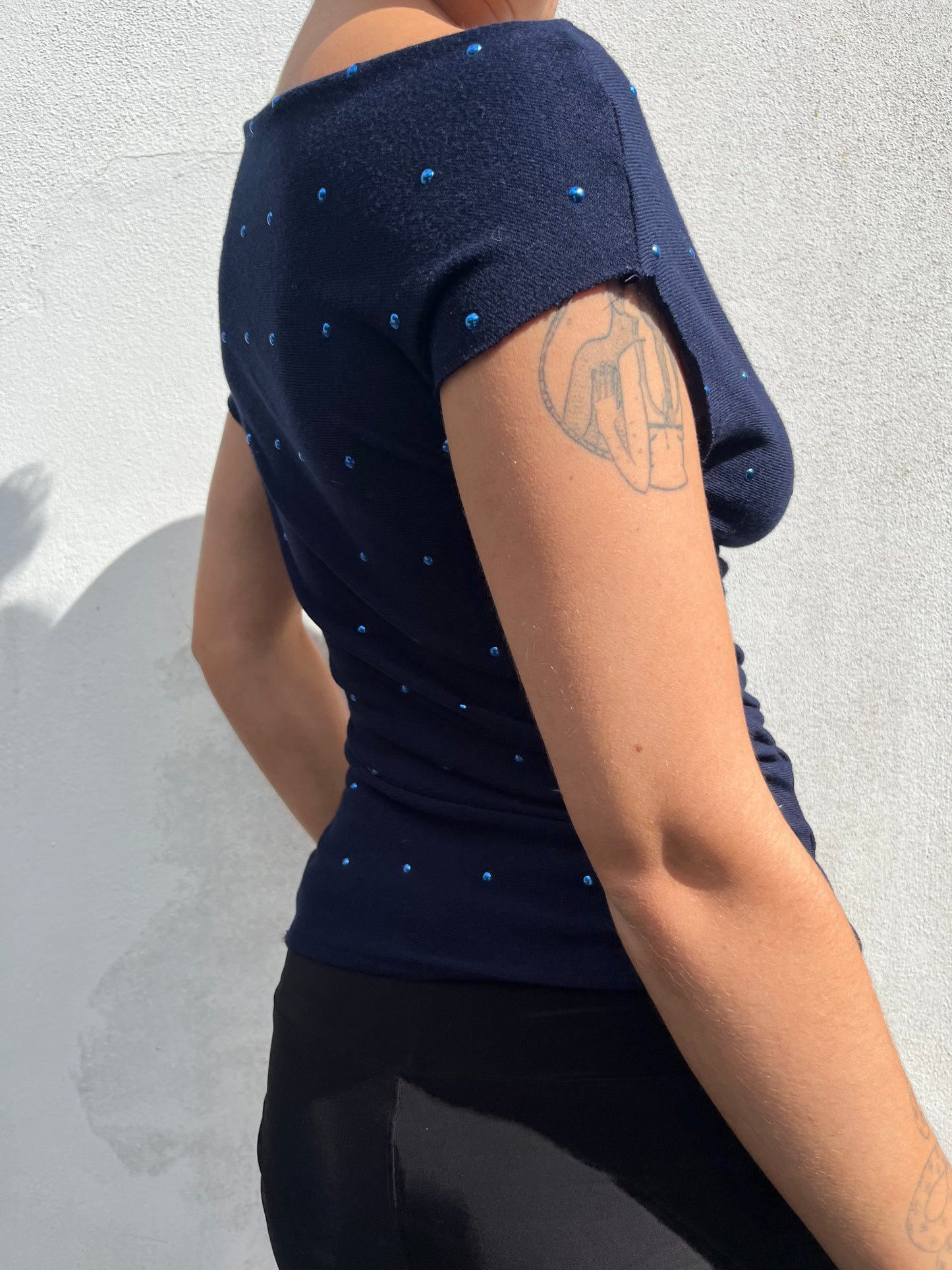 blue stud top
